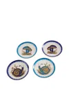 Jonathan Adler Ja Botanist Coaster Set (set Of Four) In Blue