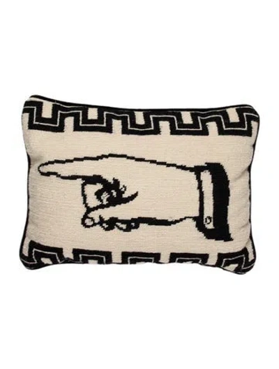 Pre-owned Jonathan Adler J'accuse Needlepoint Throw Pillow