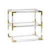 Jonathan Adler Jacques 2 Tier Table In Brushed Brass,clear