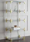 Jonathan Adler Jacques Acrylic & Brass Etagere In Clear