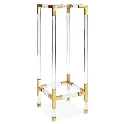 Jonathan Adler Jacques Pedestal In Brass,clear