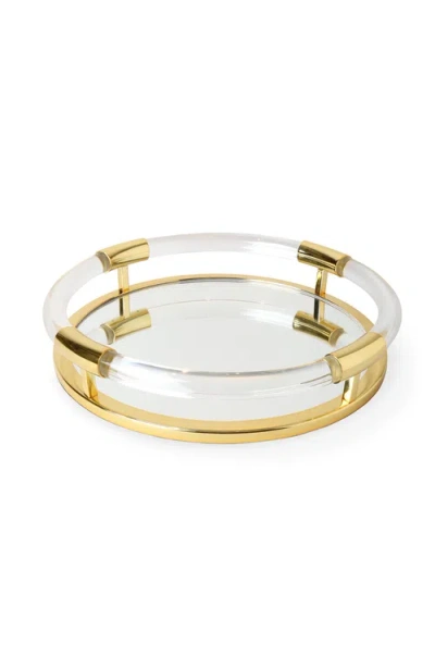 Jonathan Adler Jacques Round Tray In Gold