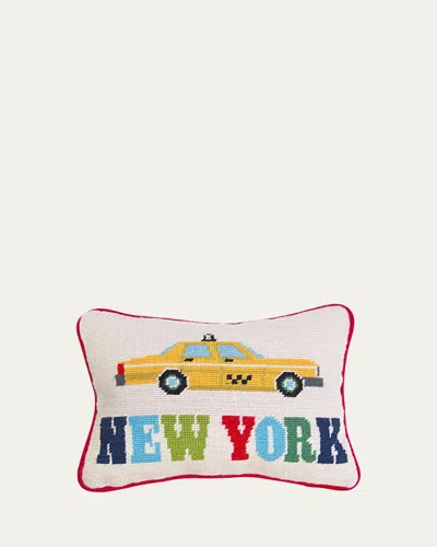 Jonathan Adler Jet Set New York Needlepoint Pillow, 9" X 12" In Multi