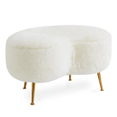 Jonathan Adler Kidney Ottoman In White