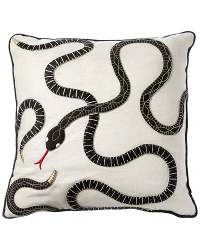 Jonathan Adler Kit Us Eden Square Pillow In White/black