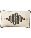 Jonathan Adler Kit Us Snake Embroidered Pillow In White