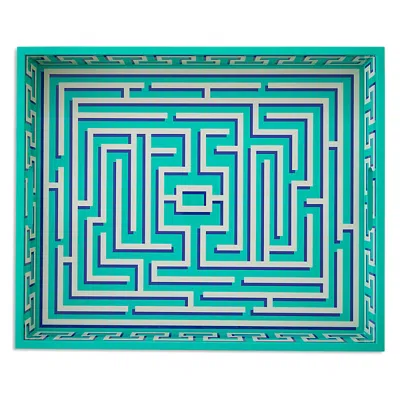 Jonathan Adler Labyrinth Lacquer Tray In Green
