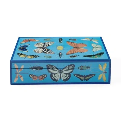 Jonathan Adler Lacquer Botanist Box - Large In Blue;orange;purple
