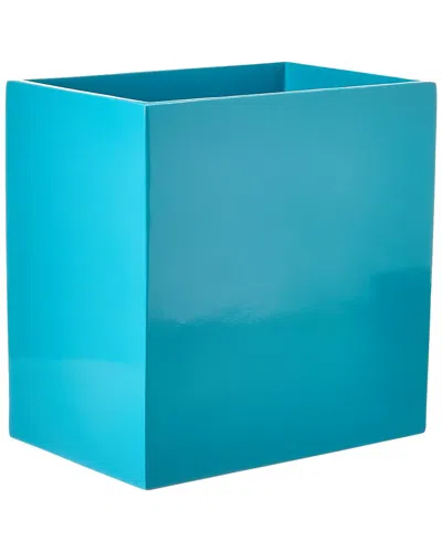 Jonathan Adler Lacquer Wastebasket In Blue