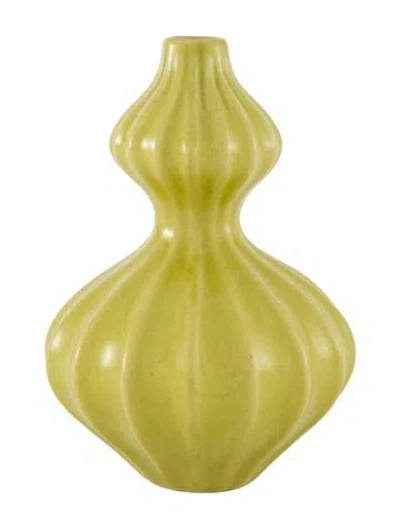 Pre-owned Jonathan Adler Lantern Gourd Bud Vase In Green