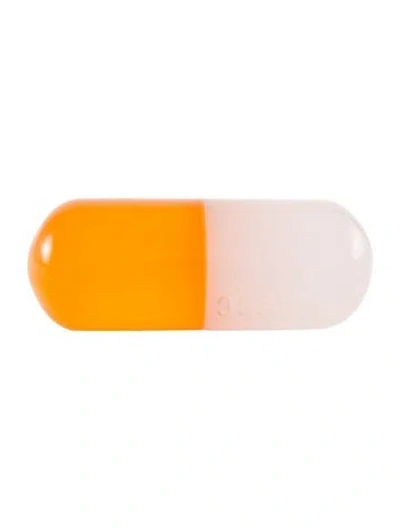 Pre-owned Jonathan Adler Large Acrylic Pill In Orange