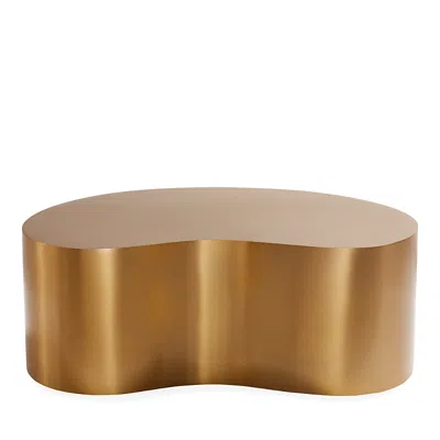 Jonathan Adler Large Brass Kidney Table In Gold