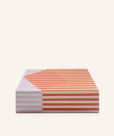 Jonathan Adler Large Copenhagen Lacquer Box In Orange/pink/white