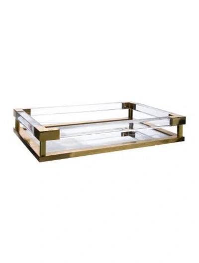 Pre-owned Jonathan Adler Large Jacques Golden Tray In Gold/metallic