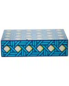 Jonathan Adler Large Lacquer Basketweave Box In Blue