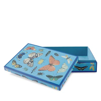 Jonathan Adler Large Lacquer Botanist Box In Blue