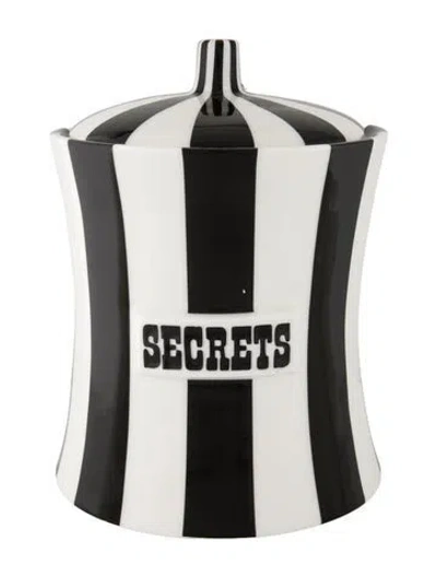 Pre-owned Jonathan Adler Large 'secrets' Vice Canister In Black/white