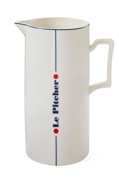 Jonathan Adler Le Pitcher In White/blue/red