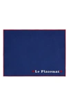 Jonathan Adler Le Placemat Set In Navy Blue/red Trim