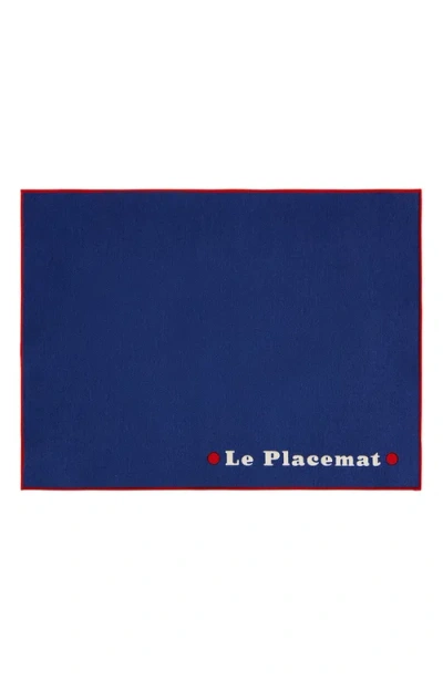 Jonathan Adler Le Placemat Set In Navy Blue/red Trim
