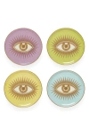 Jonathan Adler Le Wink Coasters Set Of Four In Multi