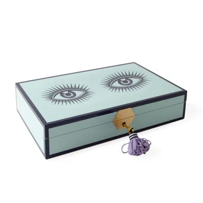 Jonathan Adler Le Wink Lacquer Jewelry Box In Gold;blue;purple