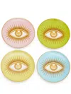 Jonathan Adler Le Wink Porcelain Coasters (set Of Four) In Pink