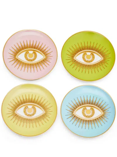 Jonathan Adler Le Wink Porcelain Coasters (set Of Four) In Pink