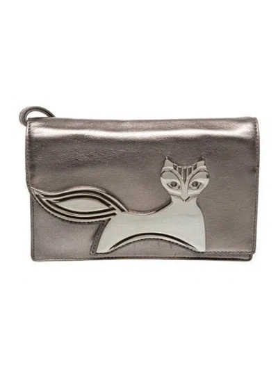 Pre-owned Jonathan Adler Leather Clutch In Grey