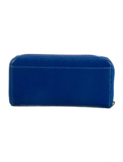 Pre-owned Jonathan Adler Leather Continental Wallet In Blue