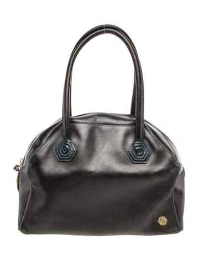 Pre-owned Jonathan Adler Leather Tote In Black/grey