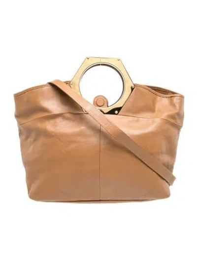 Pre-owned Jonathan Adler Leather Tote In Neutrals