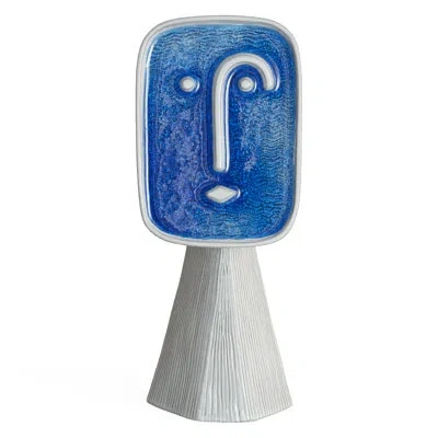 Jonathan Adler Les Amis Le Curieux Table Vase In White,blue