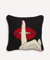 Jonathan Adler Lips Needlepoint Throw Pillow