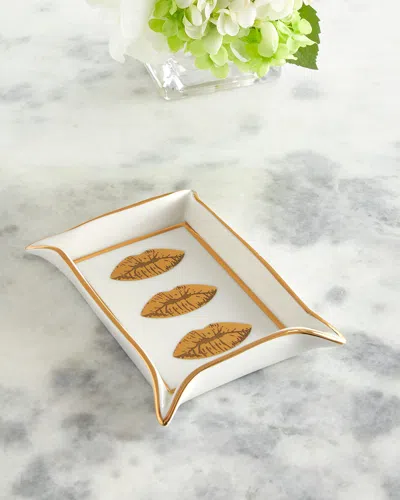 Jonathan Adler Lips Porcelain Valet Tray In White