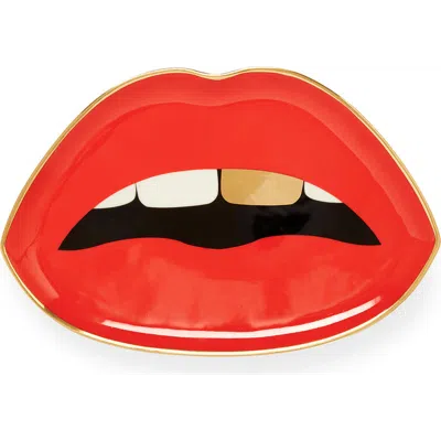 Jonathan Adler Lips Trinket Tray In Red