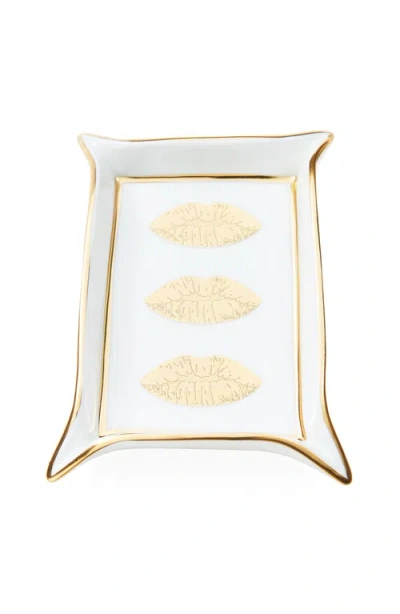 Jonathan Adler Lips Porcelain Valet Tray In White