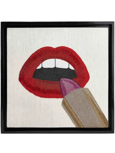 Jonathan Adler Lipstick Beaded Wall Art In Red