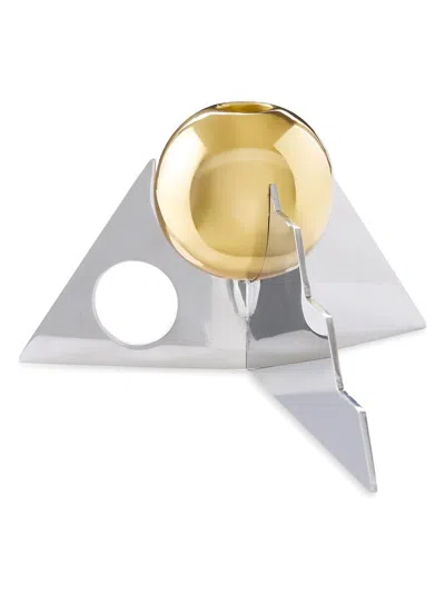 Jonathan Adler Low Lightining Candle Holder In Gold