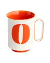 Jonathan Adler Lucky Number 0 Mug In Orange