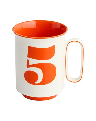 Jonathan Adler Lucky Number 5 Mug In Orange