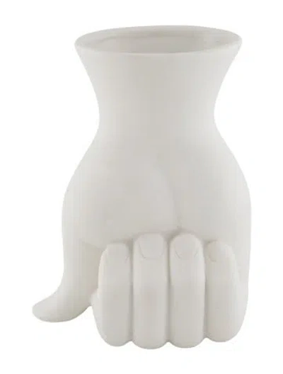 Pre-owned Jonathan Adler Marcel Muse Hand Vase In White