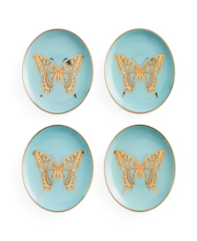 Jonathan Adler Mariposa 4-pc. Coaster Set In Blue