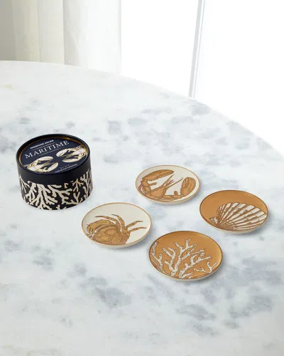 Jonathan Adler Maritime Cocktail Coasters, Set Of 4 In Multi