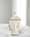Jonathan Adler Masquerade Ice Bucket In Whitegold