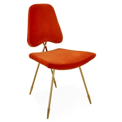 Jonathan Adler Maxime Dining Chair In Velvet Varese Persimmon