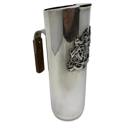 Pre-owned Jonathan Adler Mcm Silver Plated Armorial Shield Carafe Made In Italy
