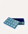 Jonathan Adler Medium Basketweave Lacquer Box In Blue