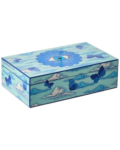 Jonathan Adler Medium Druggist Lacquer Box In Blue