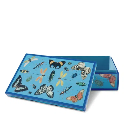 Jonathan Adler Medium Lacquer Botanist Box In Blue